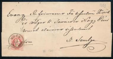 1868 5kr levélen "MOCS" - Sz. Somlyó