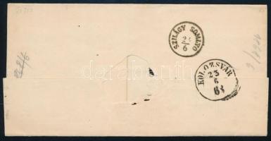 1868 5kr levélen "MOCS" - Sz. Somlyó