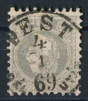 1867 25kr szürkésibolya kifogástalan minőségű szép bélyeg "PEST DÉLUTÁN" (95.000) Sign: Ferchenbauer