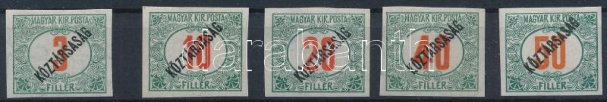 1919 Köztársaság portó vágott sor 5 értéke