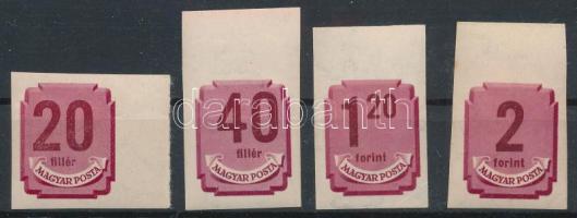 1946 Forint-fillér portó vágott sor 4 ívszéli értéke