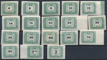 1953 50 éves a magyar portóbélyeg vágott sor (30.000)