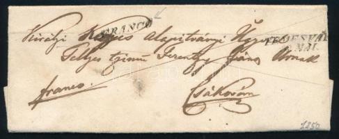 1850 május Franco levél "TEMESVÁR" + "FRANCO" - "ZSEBELY" - Csakova