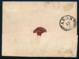 ~1855 3kr MP III + 6kr MP III levélen "PESTH Abends" - "ARAD"
