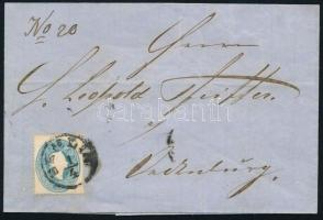 ~1862 15kr levélen "SEMLIN" - "OEDENBURG"