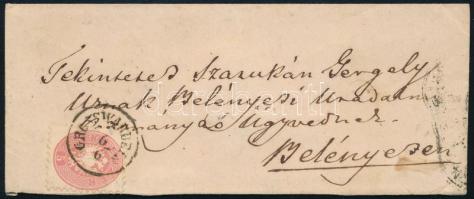 ~1865 5kr levélen "GROSSWARDEIN" - Belényes