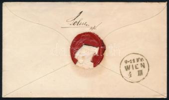 ~1864 5kr díjjegyes boríték 5kr díjkiegészítéssel "GÜNS" - "WIEN"