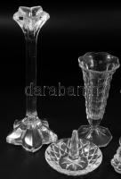 6 darab váza, gyertyatartó, ékszertartó, közte jelzettek, m: 23 cm alatt