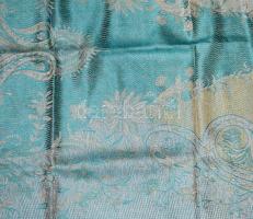 Pashmina türkizkék-ezüstös stóla, 70x200 cm