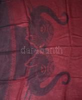 Bordó alapon elefánt mintás stóla, 70x200 cm