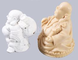 2 darab rezin Buddha asztaldísz, m: 11 cm