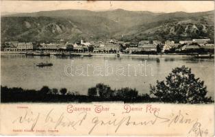 1901 Orsova, Demir Kapu (Macedónia), látkép, gőzhajó. Raichl Sándor junior kiadása / Eisernes Thor / gate, view, steamship (EK)
