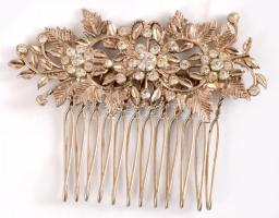 Strasszköves hajdísz hajtű, 7,5x5,5 cm