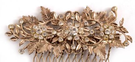 Strasszköves hajdísz hajtű, 7,5x5,5 cm