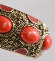 3 darab piros köves ékszer, nyaklánc, karkötő, gyűrű