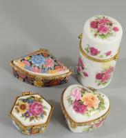 4 darab porcelán ékszeres doboz