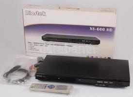 Biostek XS-600 HD DVD / MP4 lejátszó, HDMI és USB csatlakozással, eredeti dobozában, tartozékaival (távirányító, kábelek), újszerű állapotban