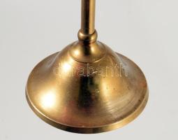Réz gyertyatartó pár, egyiken gömb hiánnyal, m: 26 cm