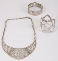 Ezüstszínű nyakék + 2 darab karkötő