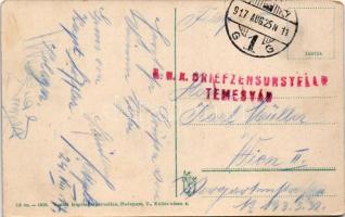 1917 Orsova, Kazán-szoros részlet. Vasúti levelezőlapárusítás 19. sz.-1916 / Kasanpartie / gorge + &...