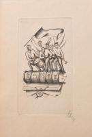 2 db ex libris: Varga Nándor Lajos (1895-1978): Ex libris Kőrösi Lajos. Fametszet, papír, jelzett. 1...