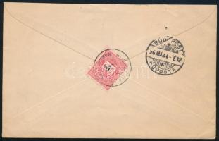 1896 5kr díjjegyes boríték 5kr díjkiegészítéssel "HOSSZÚMEZŐ"