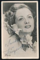 Fényes Alice (Aliz) (1918-2007) színésznő saját kézzel aláírt képeslapja