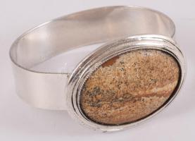 UBU Paris ezüstözött karkötő, jelzett, jáspis berakással