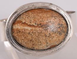 UBU Paris ezüstözött karkötő, jelzett, jáspis berakással