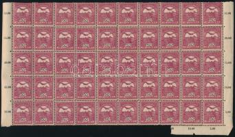 1904 Turul 50f sötétborvörös, 50-es ívdarab (20.000)