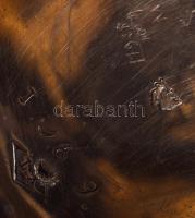 Antik ezüst (Ag) tokos kulcsos zsebóra, kulccsal, működő jelzett szerkezettel, sérült számlappal, d:...