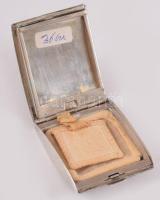 Ezüst (ag) pudrié, jelzett, 4,5x5 cm, bruttó 36g