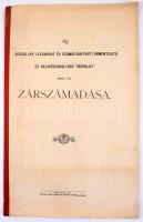 1900 Az Ecsedi-Láp lecsapoló és Szamos-balparti ármentesítő és belvízszabályozó társulat zárszámadása. Nagykároly 1900. Róth Károly. 10+ (2)p.