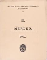 1910 Muraközi Pezsgőgyár Csáktornyán Mérleg 8p.