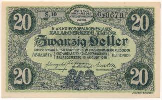 1916. Zalaegerszeg / hadifogolytábor 1916. augusztus 15. 20f arab sorozat és sorszámmal, "10 06...
