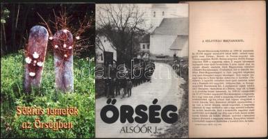 Vegyes Őrséggel és a szlavóniai magyarsággal kapcsolatos tétel, 3 db:  1983 Őrség. Alsóőr I. A Burgenlandi Magyar Kulturális Egyesület Tájékoztató közleményei 17. Szerk.: Galambos Ferenc. Papírkötés, az utolsó lap kissé foltos, 35+1 p.;  Orbán Róbert: Sökfás temetők az Őrségben. Kercaszomor, én., Kercaszomori Önkormányzat, 8 sztl. lev. Papírkötés.  1894 Balassa József: A szlavóniai magyarokról. Budapesti Szemle LXXIX. köt., 17+1 p.