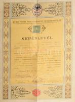 1932 Segédlevél könyvnyomdász részére + személyigazolvány illetékbélyegekkel