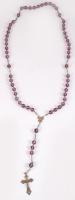 Ezüst (Ag) medálos ametiszt rózsafüzér.