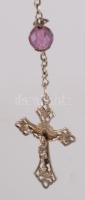 Ezüst (Ag) medálos ametiszt rózsafüzér