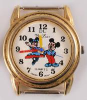 2 darab Mickey egér számlapos karóra, kvarc, működik, szíj nélkül, d: 3 cm