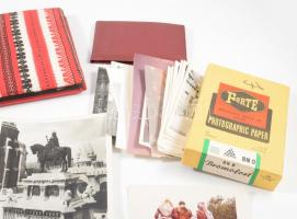 Vegyes fotó tétel, közte egy üres albummal