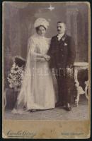 Csonka Géza Marosvásárhely kabinetfotó kopottas 11x17 cm