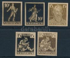 1925 Szege Sándor szobrászművész 5 db forgalmi bélyegtervének kisméretű nyomdai fotója