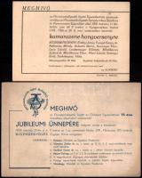 1935-1936 Meghívó az Orvostanhallgatók Segítő és Önképző Egyesületének 75 éves fennállása alkalmából rendezendő jubileumi ünnepére + Meghívó az Orvostanhallgatók Symphonikus Zenekara és Kamarazene Egyesülete által tartott kamarazene hangversenyre