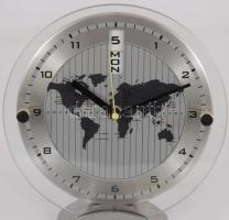 Asztali óra világtérkép számlappal, m: 21 cm