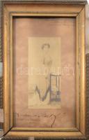 1914 Stark Ludovikaénekesnő dedikált fotója, üvegezett keretben 20x28 cm Keret sérült