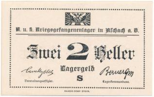 Ausztria 1916-1918 k. Aschach Hadifogolytábor 2h "Sammler" (gyűjtői kiadás) T:AU Austria cca. 1916-1918. Aschach / POW camp 2 Heller "Sammler" (collector issue) C:AU Camb#1312