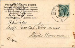 1904 Prosit Neujahr! / New Year greeting art postcard, chimney sweeper lady. litho (EB)