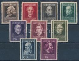 1937 Jólét - Osztrák orvosok sor Mi 649-657 (Mi EUR 65.-) (Mi 650 kis gumihiba, Mi 657 halvány rozsda / small gum disturbance, light stain)