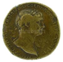 Római Birodalom 112-117 / Traianus / Róma / Sestertius bronz (21,76g) T:F Roman Empire 112-117 / Trajan / Rome / Sestertius bronze "IMP CAES NERV[AE] TRAIANO AVG GER DAC P M TRP COS VI P P / [SPQR OPTIMO] PRINCIPI - AQVA TRAIANA - S-C" Genius of the Aqua Traiana reclining left under arched and ornamented grotto supported by two columns, holding reed and leaning on urn from which water flows (21,76g) C:F RIC II 607